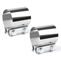 Collier De Serrage Double Pour échappement - 60 Mm, Acier Inoxydable, Longueur 76,2 Mm - Lot De 2 Pièces