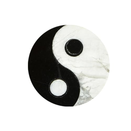 Natural Yin Yang Bagua Crystal Stone 25mm, Healing Gemstone for Energy Balance, Meditation, Reiki, Feng Shui, Chakra Protection, Stress Relief, Pocket Stone