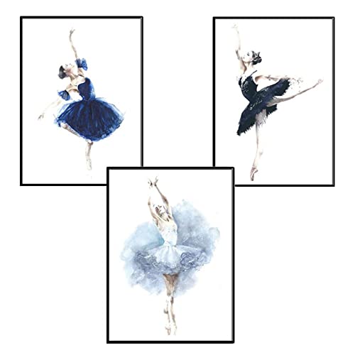 SWECOMZE Set di 3 poster da parete con immagine di ballerino, senza cornice, poster per decorazione da parete (A,30 x 40 cm)