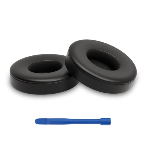 Repuestos de almohadillas para oreja para audífonos Beats Solo 3/2, suaves y a prueba de sudor de PU de proteína, espuma viscoelástica que reduce ruido (Negro) miniatura 1