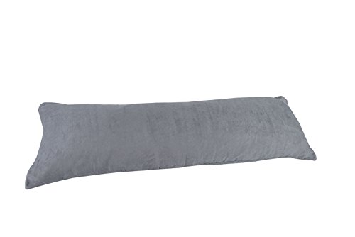 Beauty-Bedding Silver Gray Grey Microsuede Body Pillow Cover Pillowcase with Double Sided Zippers 20