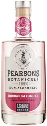 Pearsons Botanicals Rhubarb & Ginger Non Alcoholic Gin, Award Winning Spicy and Warming Blend, Non Alcoholic Spirits - Halal, Low Sugar, and Gluten-Free, Part of the Spirits of Virtue Range (700ml)