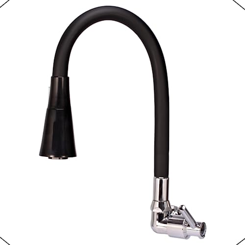 Torneira De Cozinha Pia Gourmet Silicone 1/4 Luxo Parede (Preto)