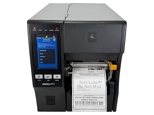 Zebra ZT411 Industrial Thermal Transfer Label Printer 300dpi Peel Rewind LAN USB Bluetooth ZT41143-T310000Z, Bundle with Power Cord USB and Ethernet Cables