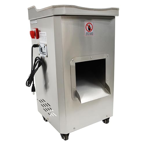 THUXEON 110V Vertical Electric Food Slicer, Commercial Meat Slicer with 5mm Blade, 1500W Stainless Steel Electric Meat Cutter Machine, Pork, Beef, Mutton, Pickled Foods, YF-WQ400