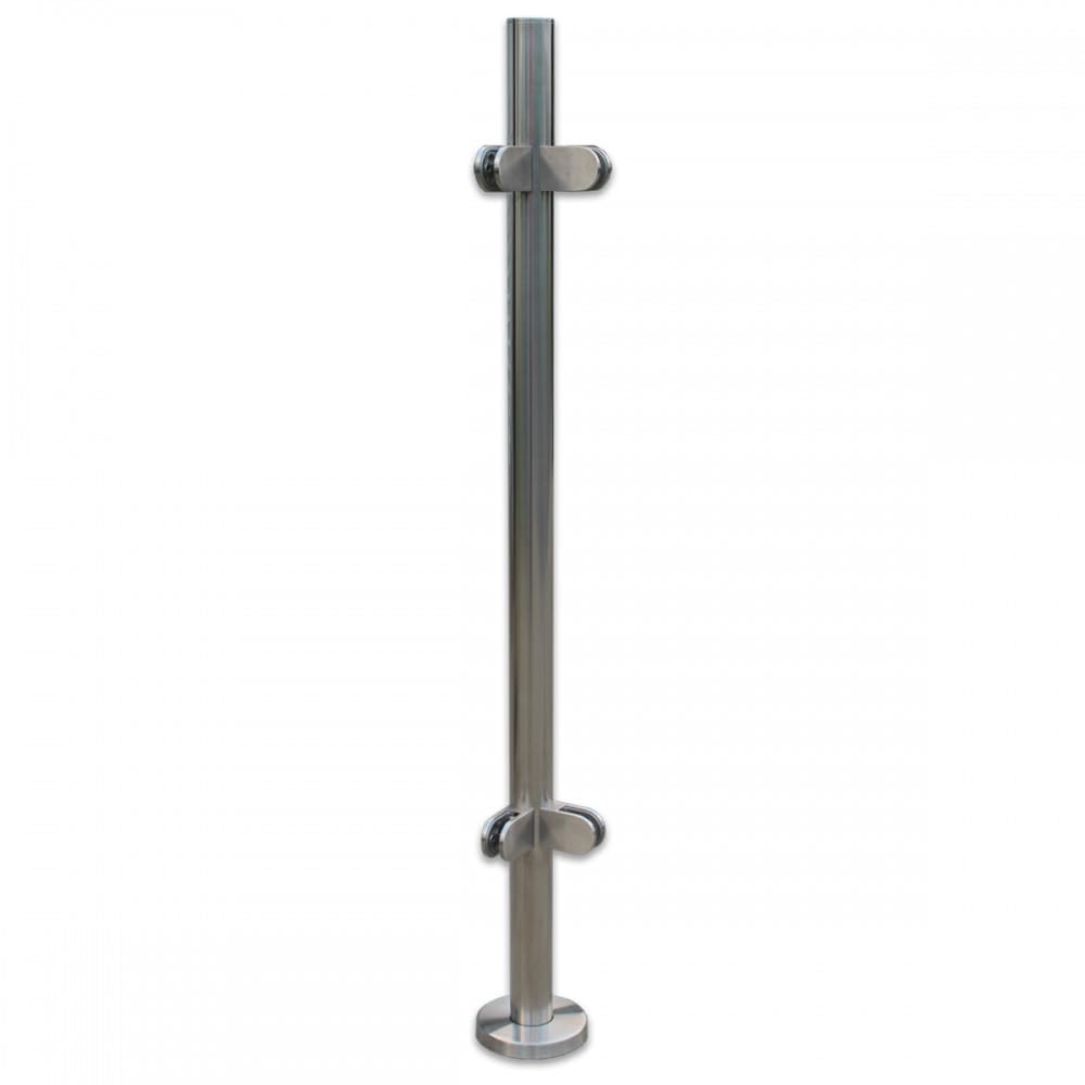 Colour2Glass Glass Balustrade Panels & Post System, 10mm Thick Toughened Glass and 316 Grade Stainless Steel Glass Balustrade Posts with Glass Clamps and Rubbers - Corner Post