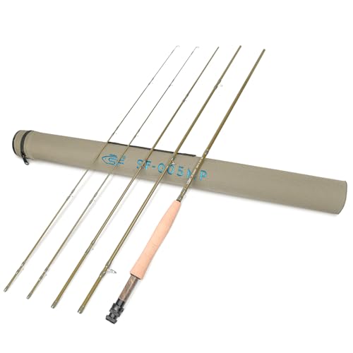 SF SF-005MP 8 FT 6 Inch 4wt-4 Sections Fly Fishing Rod Advance Multi-Purpose Freshwater Fly Rod IM8 Carbon Fiber with Carrying Tube and Extra Rod Tip Section Medium-Fast Action