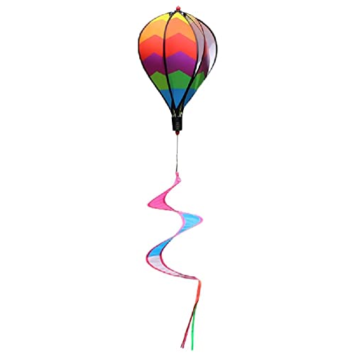 Hot Air Balloon Wind Spinner Rainbow Pinwheel Windsocks Spiral Windmill for Outdoor Garden Yard Lawn Decoration Gift