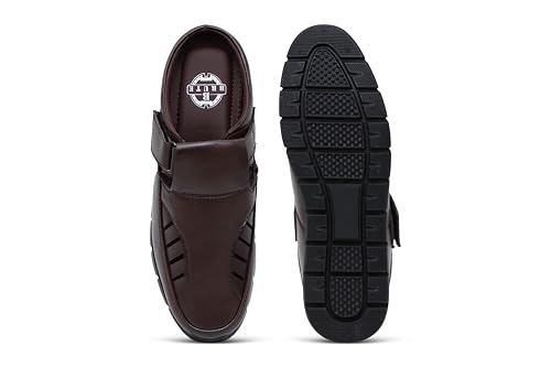 Image of BRUTE Leather Sandals for Men | Open Fisherman Sandals | Half Sandals