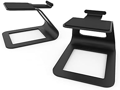 Kanto SE2 Elevated Desktop Speaker Stands for Small Speakers & Compact 2-3 Studio Monitors | 3.8 Tall | Supports 7.1 lbs | Damping 1.5 mm Silicone Padding | Black | Pair
