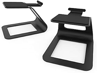 Kanto SE2 Elevated Desktop Speaker Stands for Small Speakers & Compact 2-3 Studio Monitors | 3.8 Tall | Supports 7.1 lbs | Damping 1.5 mm Silicone Padding | Black | Pair