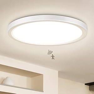 VIIIVA LED Deckenlampe mit Bewegungsmelder innen, 18W 1800LM Deckenleuchte Radar Bewegungssensor, Runde IP44 Wandleuchte 4000K Neutralweiß Flur Keller Garage Treppe Balkon Φ22*2.5cm