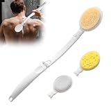 Rückenbürste mit langem Stiel, 3-in-1 Faltbarer Badebürste, Rückenschrubber zum Duschen, Abnehmbarer Dusch Bürste Shower für Männer Frauen