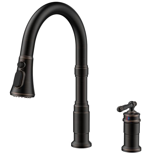 FORIOUS 2 Hole Kitchen Faucet with Pull Down Sprayer