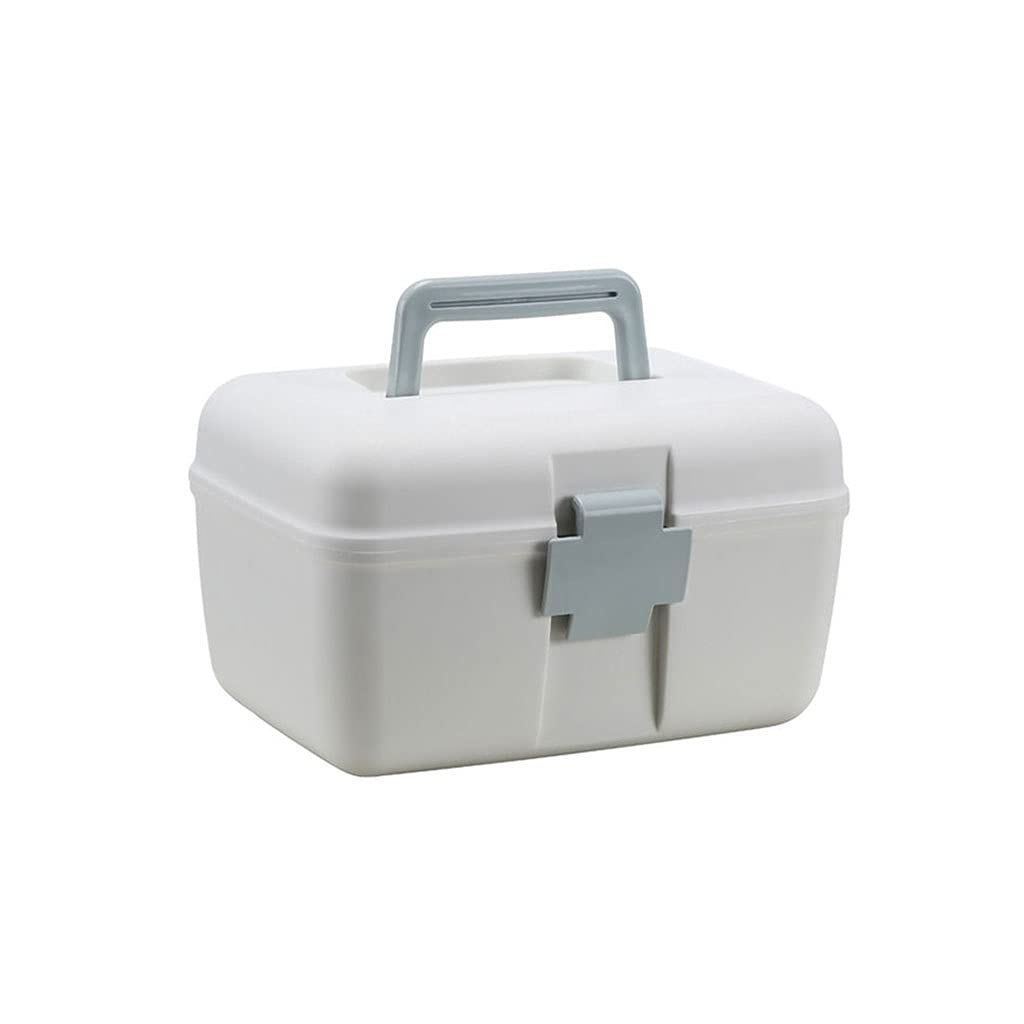 botiquín de primeros auxilios， Botiquín de primeros auxilios Botiquín de primeros auxilios pequeño de plástico de 9,64 pulgadas Caja de almacenamiento de medicamentos Mango portátil for el hogar Caja