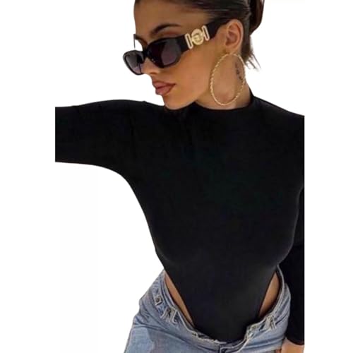 Body Cavado Summer Body Sexy Gola Alta manga longa (Preto)