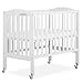 Dream On Me 2 in 1 Portable Folding Stationary Side Crib, White