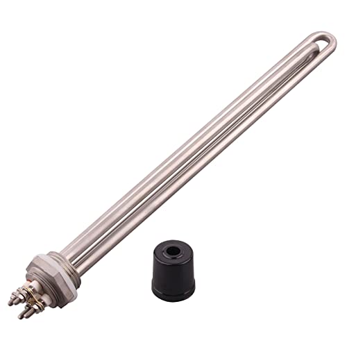 ヒーターエレメント DN25保護キャップ220V 2.5KW 3.5KW 4.5KW 5.5KWのステンレス鋼の発熱体を備えたヒーター1"BSP.スレッド32mm(Gold,3.5KW)