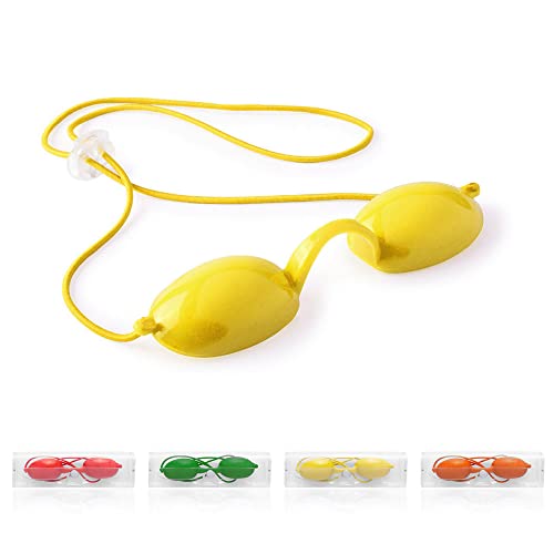 Cezaro - Lunettes de protection anti UV pour Solarium jaune | Masque bronzage sécurité | Cache yeux photothérapie | Luminothérapie (Adorix jaune)