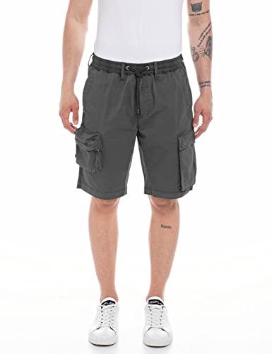 ¡Descubre los Pantalones Cortos Cargo Replay Essential! Oferta imperdible en Dark Grey 29W