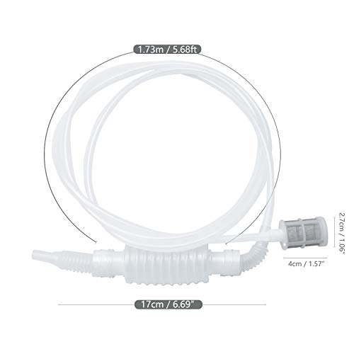 NATEE 2pcs 1,73m Siphon à Vin Tube Filtre Réutilisable Tuyau de Siphon en Plastique Qualité Alimentaire Fabrication de Bière, Filtrer de Vin Transparent - Image 7