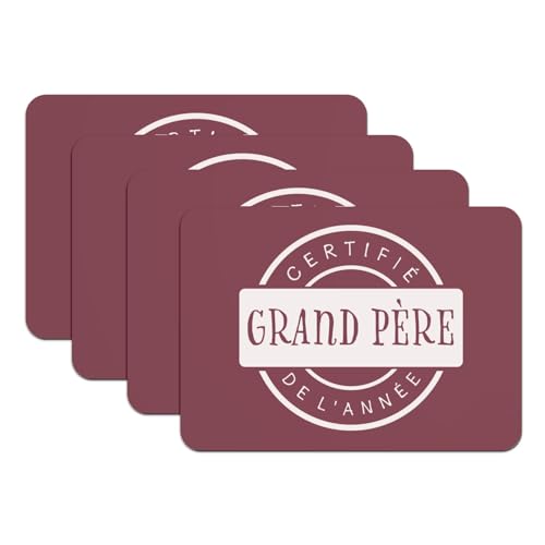 Sets de table antidérapants caoutchouc rouge grand format pour papy