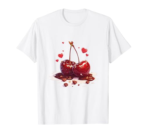Cerezas Chocolate Coquette Chica Aesthetic Camiseta