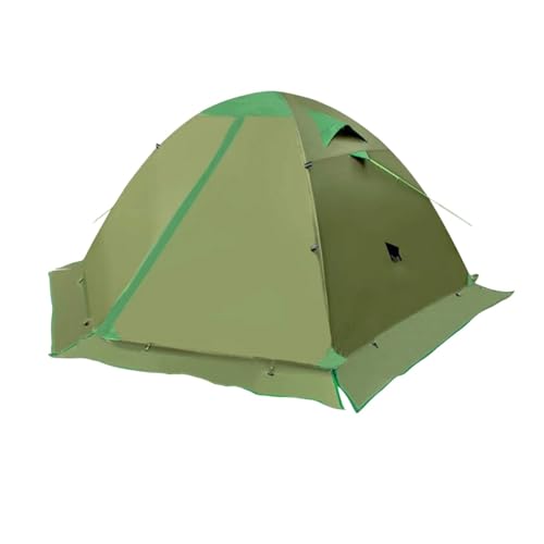 AOUGNテント 、二重層、軽量で持ち運びが簡単、2人用の広いスペース、日焼け防止、防水防雨、通気性と通気性、オールシーズンユニバーサル、屋外キャンプ、ピクニック、ハイキング、登山に適しています(収納バッグ付き)。 (グリーン)