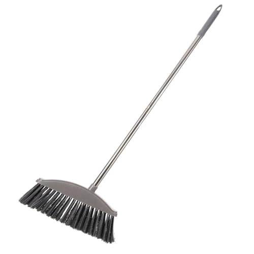 FIXOSHEE Escoba Doméstica con Mango de Acero Inoxidable Cepillo Suave para Limpieza Hogar Reutilizable y Compacta para Barrer Esquinas y Suelos