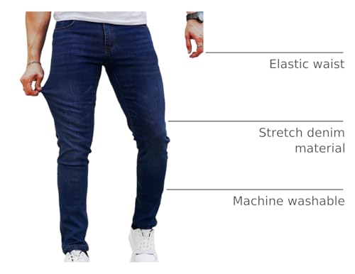 The Best Jeans for Men Over 50: Look Sharp, Feel Great in 2026 23 Heyfanee Mens Slim Fit Jeans Stretch Soft Denim Pants for Men Slim Leg Blue 33x32