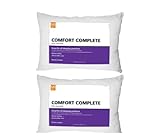 Comfort Bed Pillow Queen Size: Hotel Quality Set of 2- Stomach,Down Alternative Microfiber Filled for Back, Slide Sleepers, Skin Friendly & Breathable