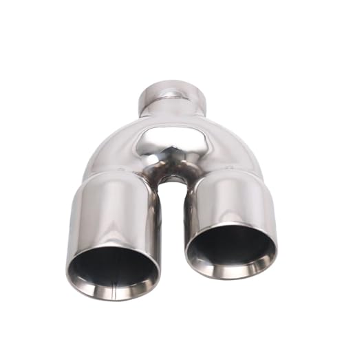 Embout pot d'échappement double en inox 63mm pour voiture Silver R
