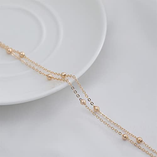 Kelaien Ankle Bracelets For Women 14K Gold Anklet For Women Waterproof Layered Cuban Link Pearl Tennis Anklet For Teen Dainty Heart Beaded Chain Anklets Set Summer Beach Foot Chain Jewelry Gift #TOP6