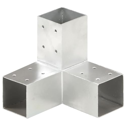 Miniatura 6 de Vidaxl Conectores De Postes En Y 4 Uds Metal Galvanizado 71x71 Mm
