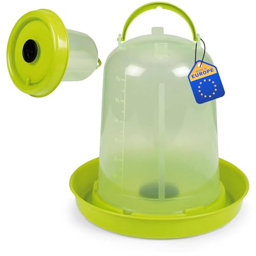 Agrarzone Abreuvoir pour poulets avec aide au remplissage de 10 litres - Vert - Abreuvoir pour volailles de qualité supérieure idéal pour poules, poussins...