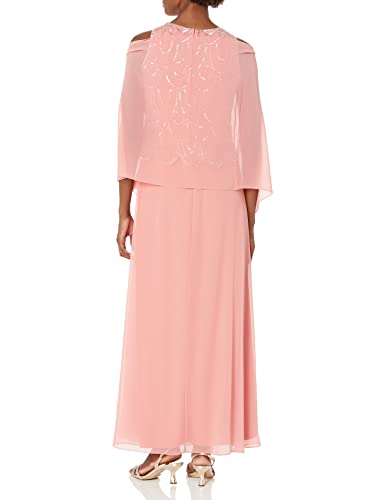 Image of J Kara Womens Plus Size Sleeveless Beaded Pop Over Long Dress with Scarf