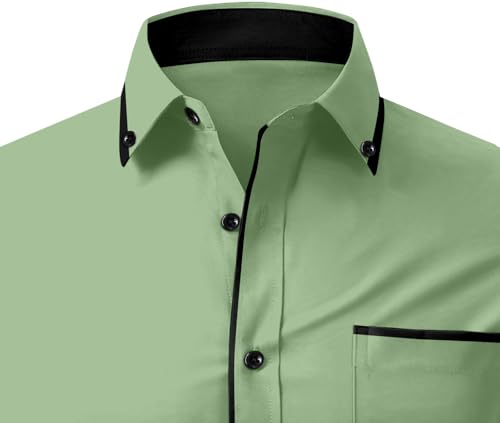 Image of Men's Regular Fit Casual Shirt, Solid Pattern, Slim Collar