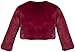 Lilax Girls Cozy Faux Fur Long Sleeve Crew Neck Dress Coat (Burgundy,7)
