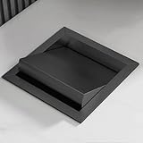 MAHWER Square Recessed Counter Top Trash Bin Balance Flap Cover, 304 Stainless Steel Countertop Built-in Trash Grommet Flap Lid, Trash Grommet Swing Trash Can Lid (Color : Black)