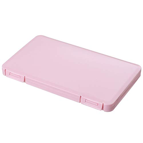 Carrfan Conteneur de Masques Jetables Portatifs Contenant À Poussière et À l'Humidité Boîte de Nettoyage Filtre Boîte de Rangement en Coton Bleu et Rose Cover