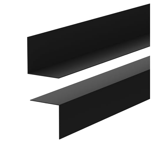 Quest Sockelleiste 30x30 mm Hart-PVC - Fußleiste, Bodenleiste - Minimalistisches Design, Feuchtigkeits- & UV-beständig, L-Form, einfache Montage ohne Bohren - 200 cm, Schwarz