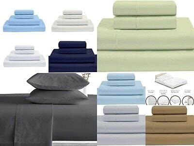 Miniatura 7 de Juego de sábanas de tamaño King dividido - Sábanas Giza - 1800 sábanas de cama ultra suaves King - Sábanas de percal - Bolsillo extra profundo de 18