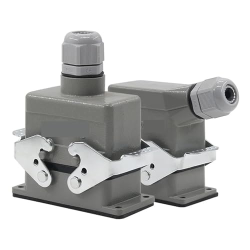 Conector rectangular de alta resistencia HDC de 10 pines para cableado lateral industrial