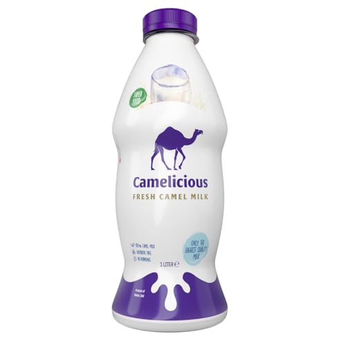 Camelicious Camel Milk 1Litre, 100% Natural, Pasteurized, Whole, Unflavored, Bottle