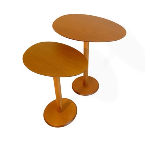 Conjunto 2 Mesas Laterais em Madeira Modelo Orgânico Acabamento L...