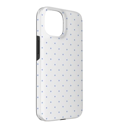 White and Light Blue Polka Dot Cute Boho Tiny Polkadot Case for iPhone 15 by Classic Polka Dot Pattern Vintage Design - Used condition - Image 3