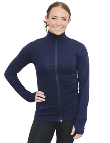 Woolino Merino Wool Fleece Jacket for Women - Year Round Fleece Jacket Full Zip - Zippered Pockets Lightweight Fleece Jacket