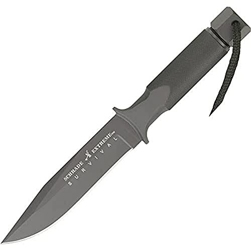 Schrade SCHF2SM 10.3in Small One-Piece Drop Forged Fixed Blade Knife and Tool with 5.6in Steel Clip Point and Handle for Outdoor Survival, Tactical and EDC