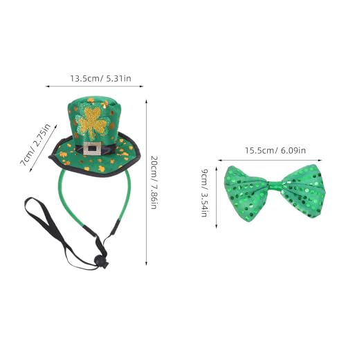 Mini chapeau haut-de-forme vert Saint-Patrick aux finitions de qualité - 2