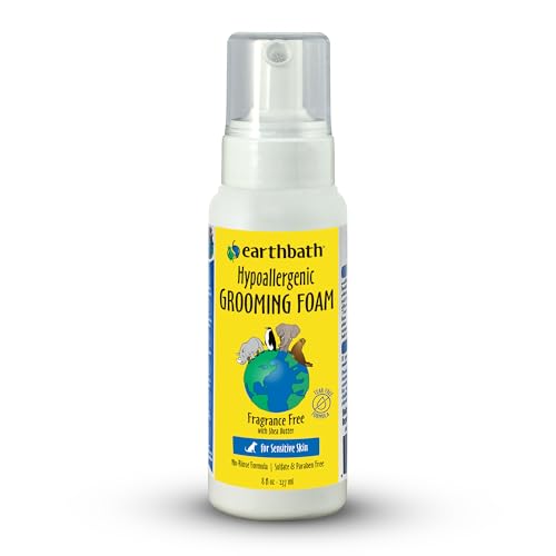 Image of earthbath, All Natural Hypo-Allergenic Dog Grooming Foam - Fragrance Free Dog Shampoo for Allergies and Itching, Cruelty Free, No Water Needed, Rub On & Towel Off, Made in USA, Dog Supplies - 8 Oz